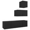 vidaXL TV Cabinet Set Black Engineered wood Large Wall mounting