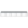 vidaXL Dog Cage Grey Galvanized Steel 32.8x6.6x6.6 ft Durable Dog Cage