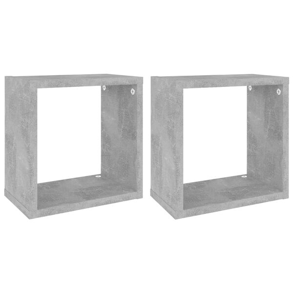 vidaXL Cube Shelf Set of 2 Concrete grey Engineered wood