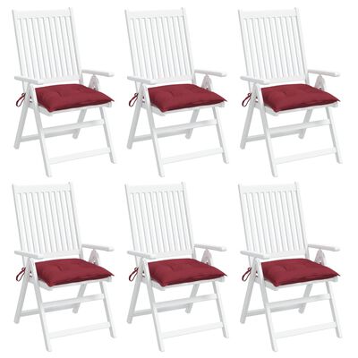 vidaXL Chair Cushions 6 pcs Wine Red 15.7"x15.7"x2.8" Fabric