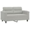 vidaXL 2-seater Sofa Light grey Microfiber fabric (100% polyester), metal