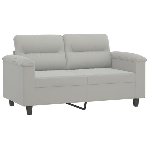 vidaXL 2-seater Sofa Light grey Microfiber fabric (100% polyester), metal