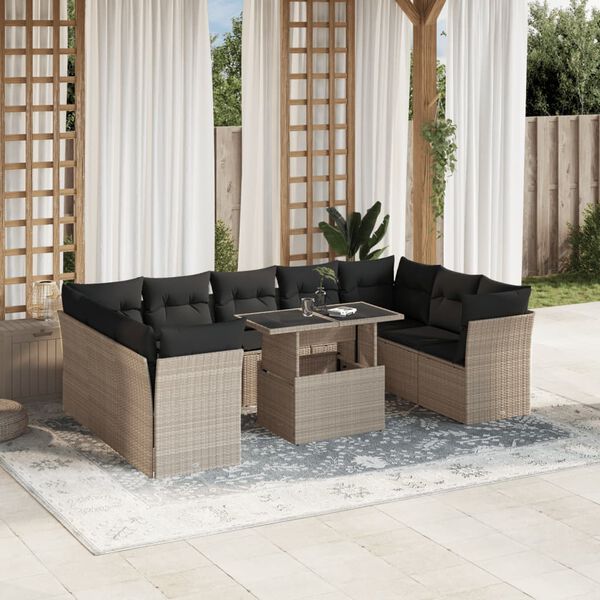 vidaXL Garden Sofa Set Light grey, Anthracite