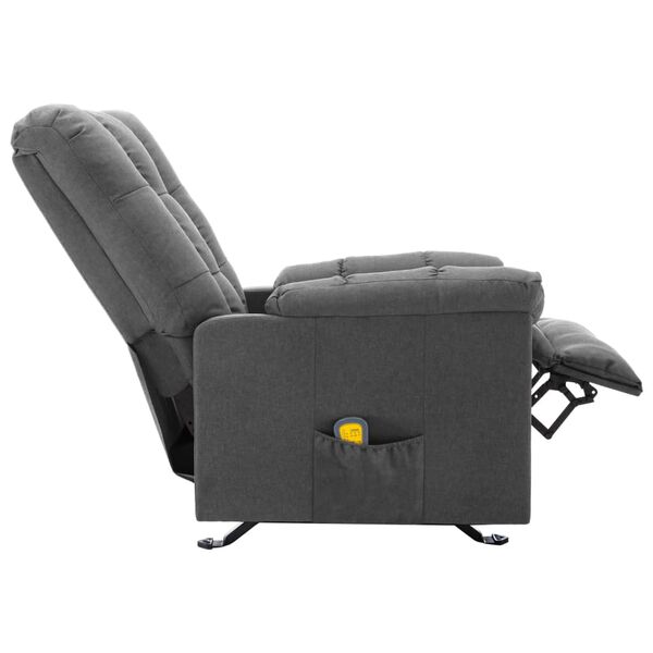 vidaXL Massage Reclining Chair Light Grey Polyester fabric Medium