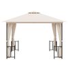 vidaXL Gazebo with Sidewalls&Double Roofs 9.8x9.8' Cream
