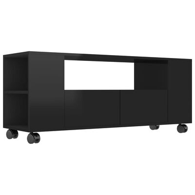 vidaXL TV Stand High Gloss Black 47.2"x13.8"x18.9" Engineered Wood