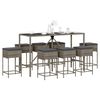 vidaXL Garden Bar Set Grey PE Rattan Large Removable Covers