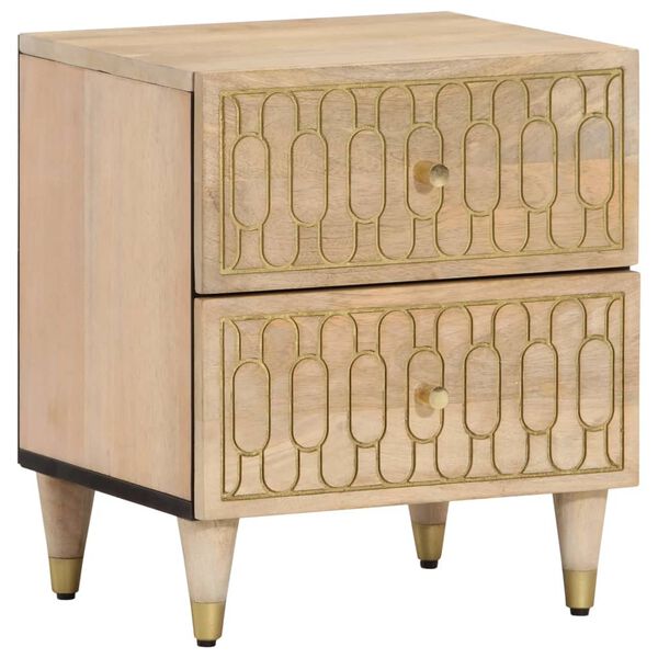 vidaXL Bedside Cabinet Bleached natural wood