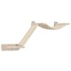 Kerbl Cat Tree Beige Wood and plush 9-part system Wall mounting