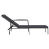 vidaXL Sun Lounger Grey Poly rattan, powder-coated steel Large