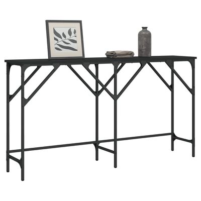 vidaXL Console Table Black 55.1"x11.4"x29.5" Engineered Wood