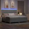 vidaXL LED Box Spring Bed Light Grey 78.74 x 78.74 in Fabric