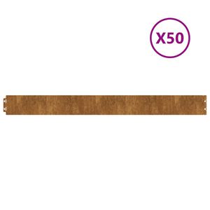 vidaXL Lawn Edgings 50 pcs 3.9"x40.6" Flexible Corten steel