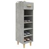 vidaXL Shoe Cabinet Concrete Grey 11.8x13.8x41.3" Engineered Wood