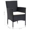 vidaXL Dining Set Black PE rattan, WPC, Aluminum, Steel, Polyester Medium