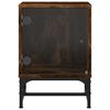 vidaXL Bedside Cabinet Smoked Oak Engineered wood, glass, steel