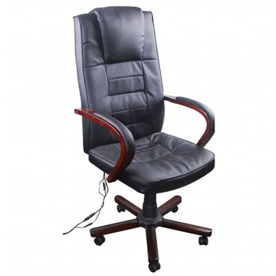 Office Chair Black with Massage Functions Height Adjustable