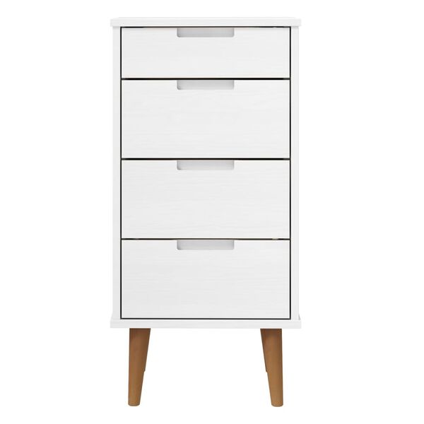 vidaXL Drawer Cabinet White Solid pine wood Standard Drawer Cabinet