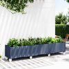 vidaXL Garden Planter with Wheels Blue Gray 94.5"x19.7"x21.3" PP