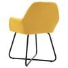 vidaXL Dining Chair Set of 4 Yellow Fabric and Powder-Coated Steel