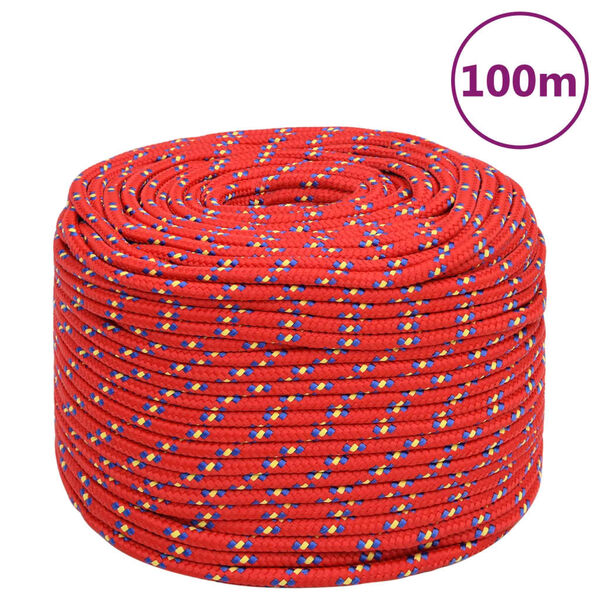 vidaXL Boat Rope Red 0.39 " 328.1 ' Polypropylene