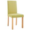 vidaXL Dining Chair Set of 2 Green Fabric and rubber wood Standard