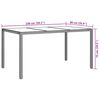 vidaXL Garden Dining Table Grey 59.06 x 35.43 x 29.53 in Poly Rattan