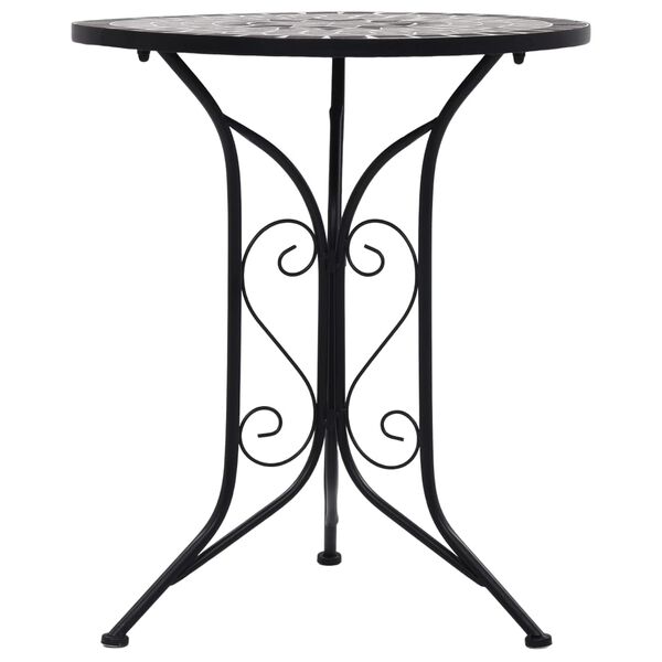 vidaXL Table Black and Grey Iron frame, Ceramic top Small Durable