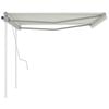 vidaXL Retractable Awning Cream Powder-coated aluminum Large Retractable