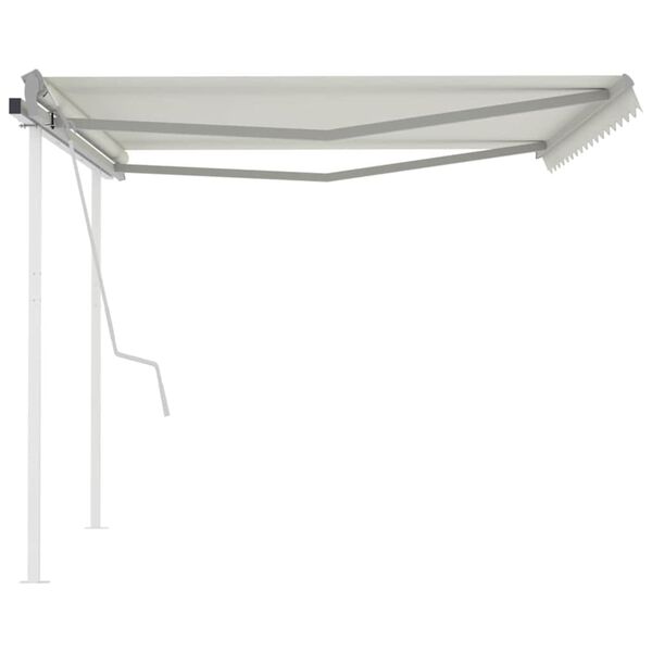 vidaXL Retractable Awning Cream Powder-coated aluminum Large Retractable
