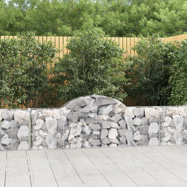 vidaXL Gabion Basket Silver Galvanized iron 78.7 x 11.8 x 23.6/31.5 in