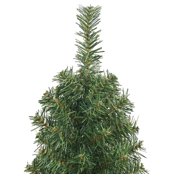 vidaXL Artificial Christmas Tree Green PVC, steel Slim