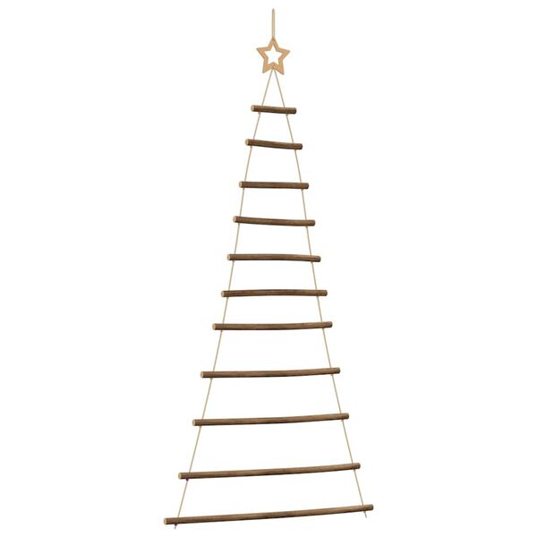 vidaXL&nbsp;Hanging Christmas Tree with Top Star 29.1x59.1" Natural Branch