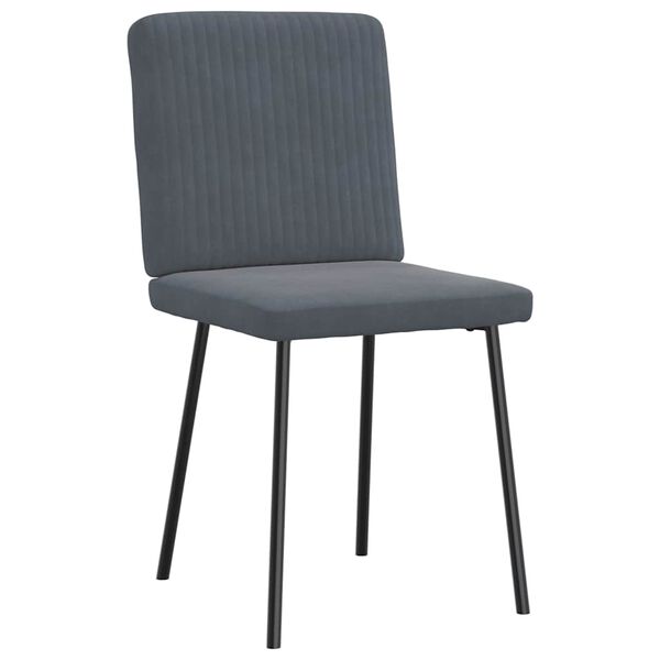 vidaXL Dining Chair Set of 6 Dark Grey Velvet, Plywood, Metal Medium