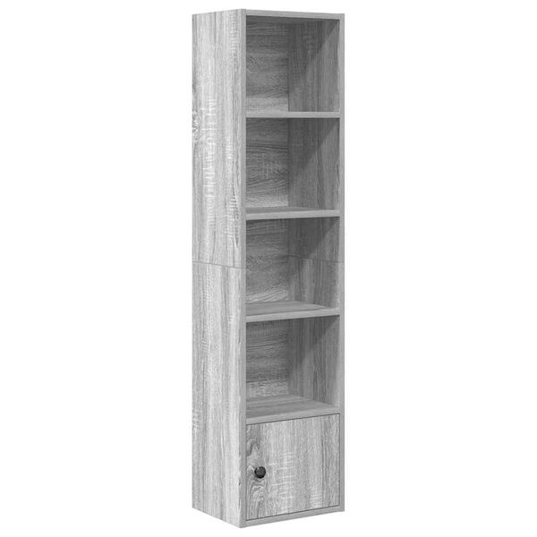 vidaXL Bookcase Grey Sonoma Engineered Wood Medium Bookcase