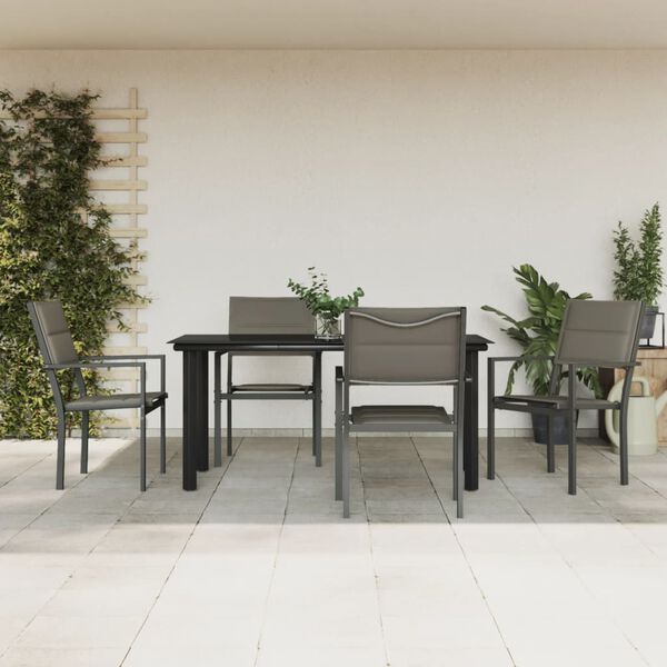 vidaXL Garden Dining Set Black, Grey, Anthracite