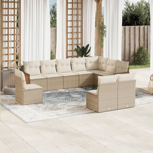 vidaXL Garden Sofa Set Beige, Cream White