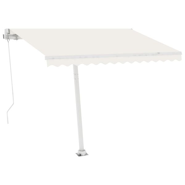 vidaXL Retractable Awning Cream Aluminum, Polyester with PU coating