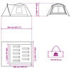 vidaXL Family Tent with Porch 9-Person Gray and Orange Quick Release