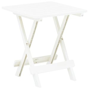 vidaXL Garden Table White Plastic Small Foldable Bistro Table