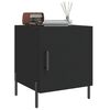 vidaXL Bedside Cabinet Set of 2 Black Engineered Wood, Iron
