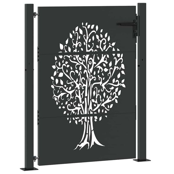 vidaXL Garden Gate 39.4x59.1" Corten Steel Tree Design
