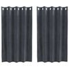 vidaXL Curtains with Curtains 2 pcs Light grey 55.12 x 55.12 in Velvet