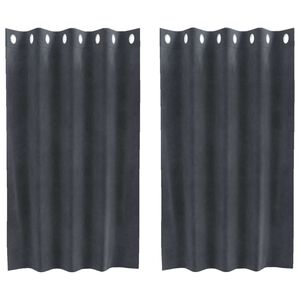 vidaXL Curtains with Curtains 2 pcs Light grey 55.12 x 55.12 in Velvet