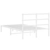 vidaXL Bed Frame White Powder-Coated Steel Small Double Bed Frame