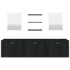 vidaXL Bathroom Furniture Set Black Engineered Wood, Glass Large