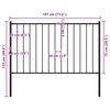 vidaXL Fence Panel with Posts Powder-coated Steel 5.9 ft x 2.5 ft Black