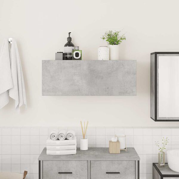 vidaXL Bathroom Wall Cabinet Concrete grey Engineered wood Medium