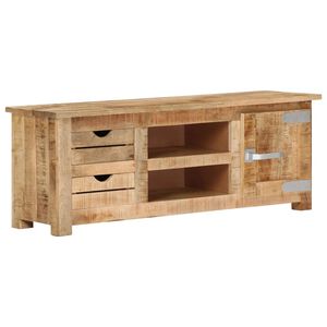 vidaXL TV Cabinet Natural Wood Rough Mango Wood, MDF Medium TV Cabinet