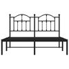 vidaXL Bed Frame Black Powder-coated steel 55.1 x 78.7 in Bed Frame